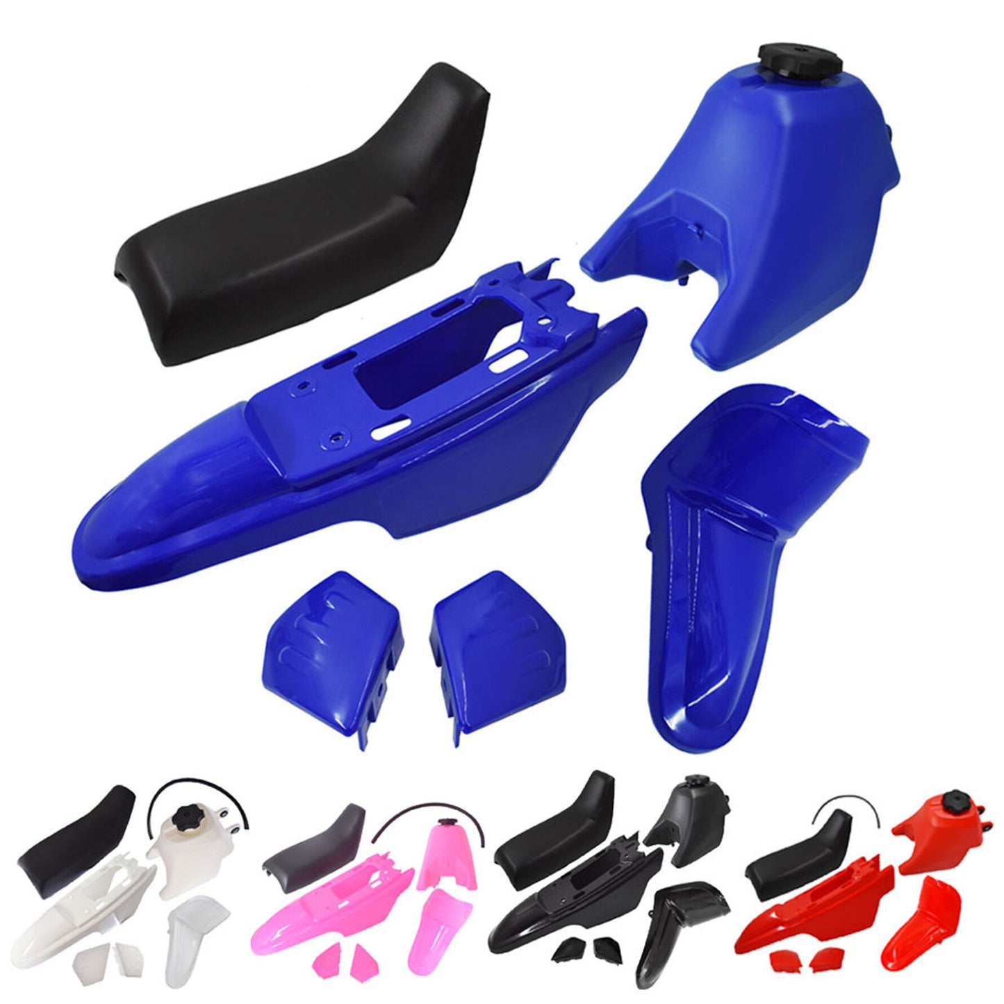 ALL-CARB Plastic Fender Body Seat Gas Tank Kit Replacement for Yamaha PW50 PY50 PW 50 Blue