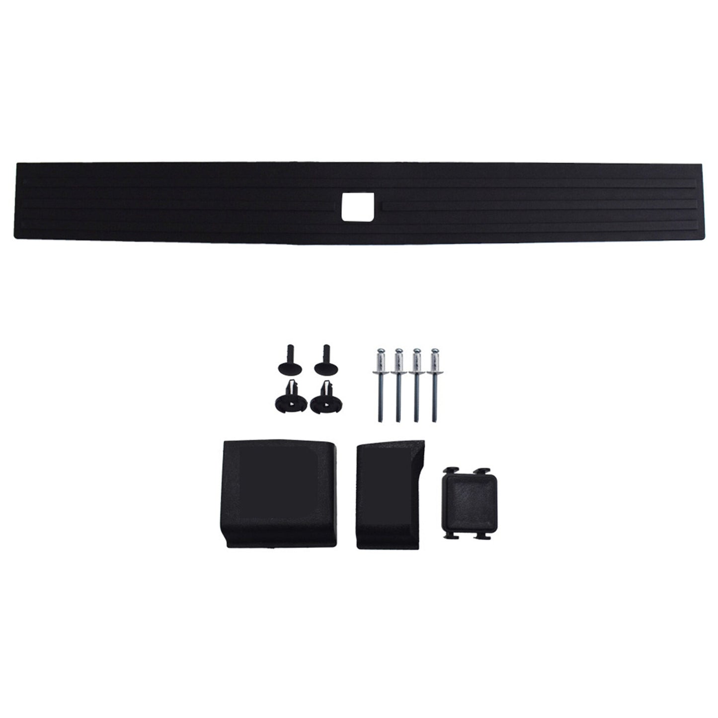 Rear Tailgate Flexible Step Pad Molding Trim Black with Release Button Replacement for 2015-2020 F-150 FL3Z-9940602-B