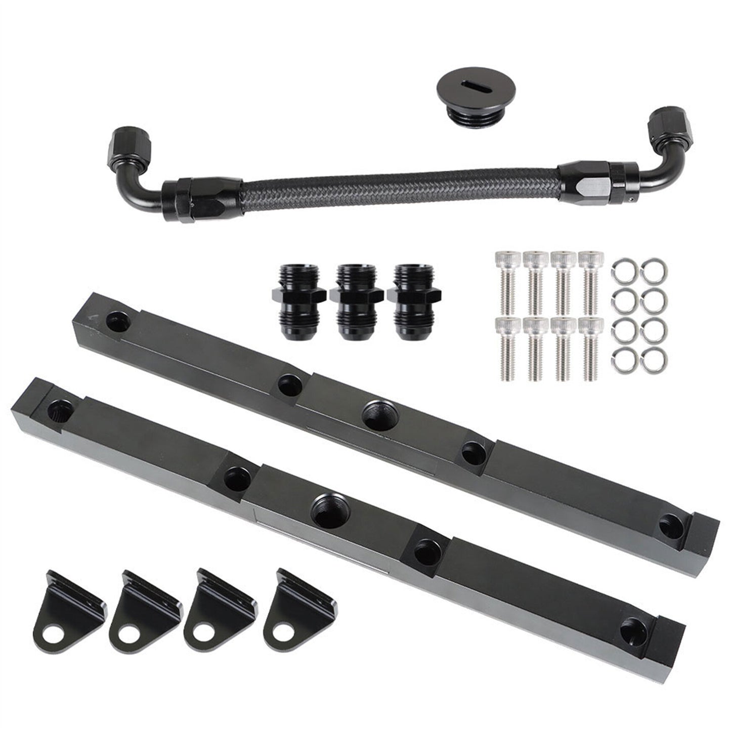 ALL-CARB -8AN Fuel Rails Kit Replacement for LS1 LS6 Black