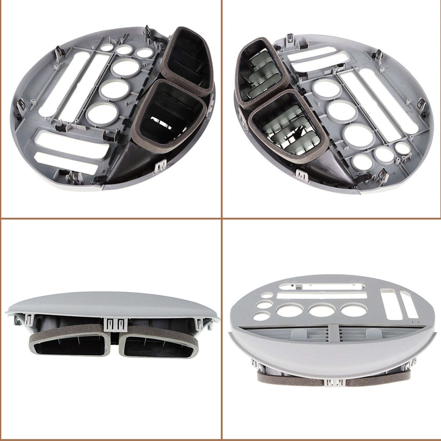 ALL-CARB Instrument Gauge Panel Center Console Dashboard Cover Bezel Replacement for 2004-2005 Nissan Quest Gray