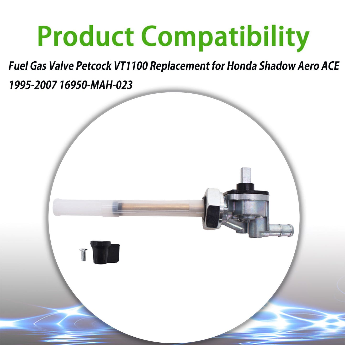 ALL-CARB Fuel Gas Valve Petcock VT1100 Replacement for Honda Shadow Aero ACE 1995-2007 16950-MAH-023