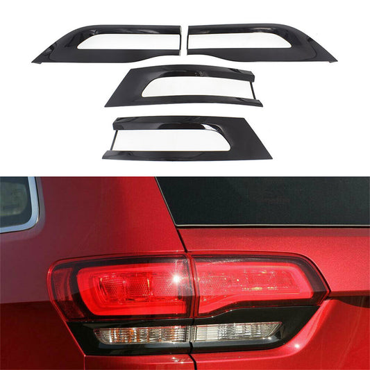 ALL-CARB Glossy Black Rear Tail Light Trim Bezel Kit Replacement for Grand Cherokee 2014-2020 68220970AA 68220968AA 68219812AA 68219813AA
