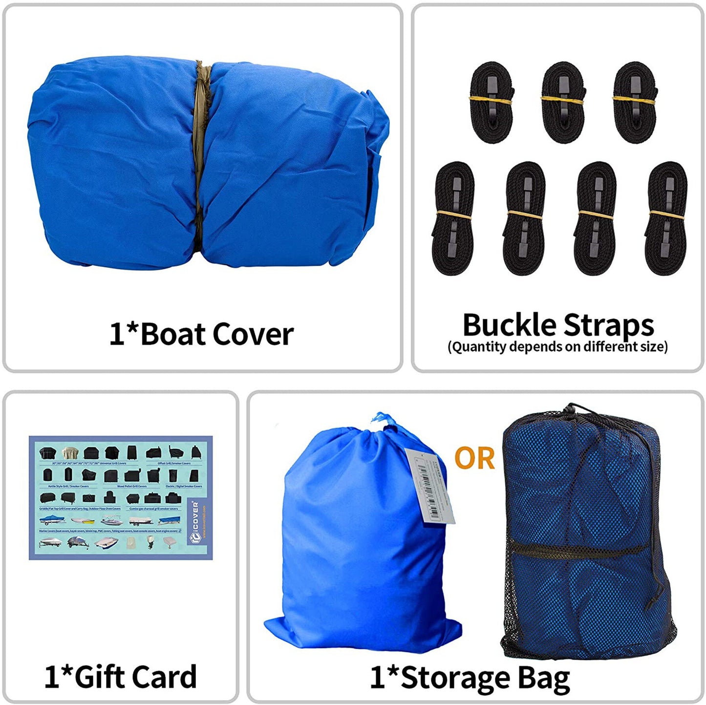 ALL-CARB Waterproof Heavy Duty Trailerable Jon Boat Cover Replacement for Jon Boat 12ft-18ft Long and Beam Width up to 75inch