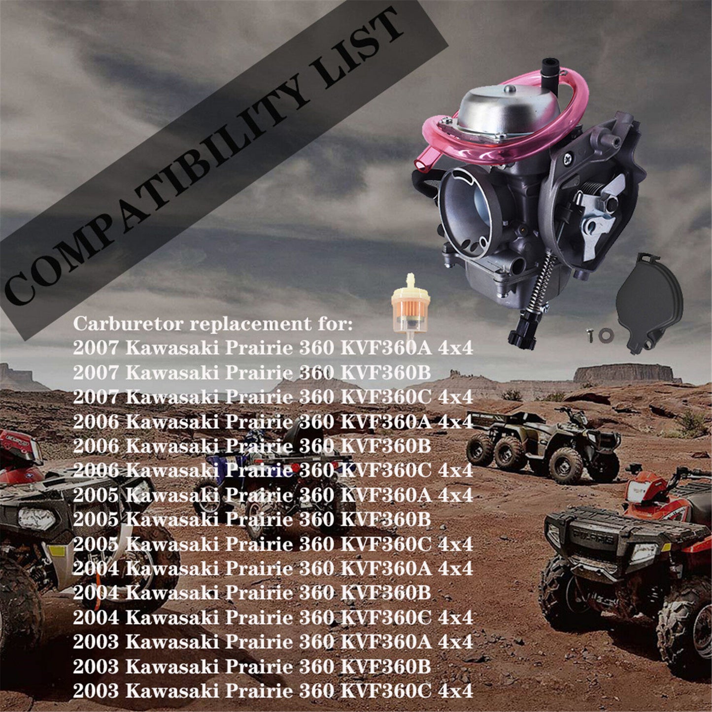 New Carburetor Fit for Kawasaki Prairie 360 KVF360 2003 2004 2005 2006 2007 Carb