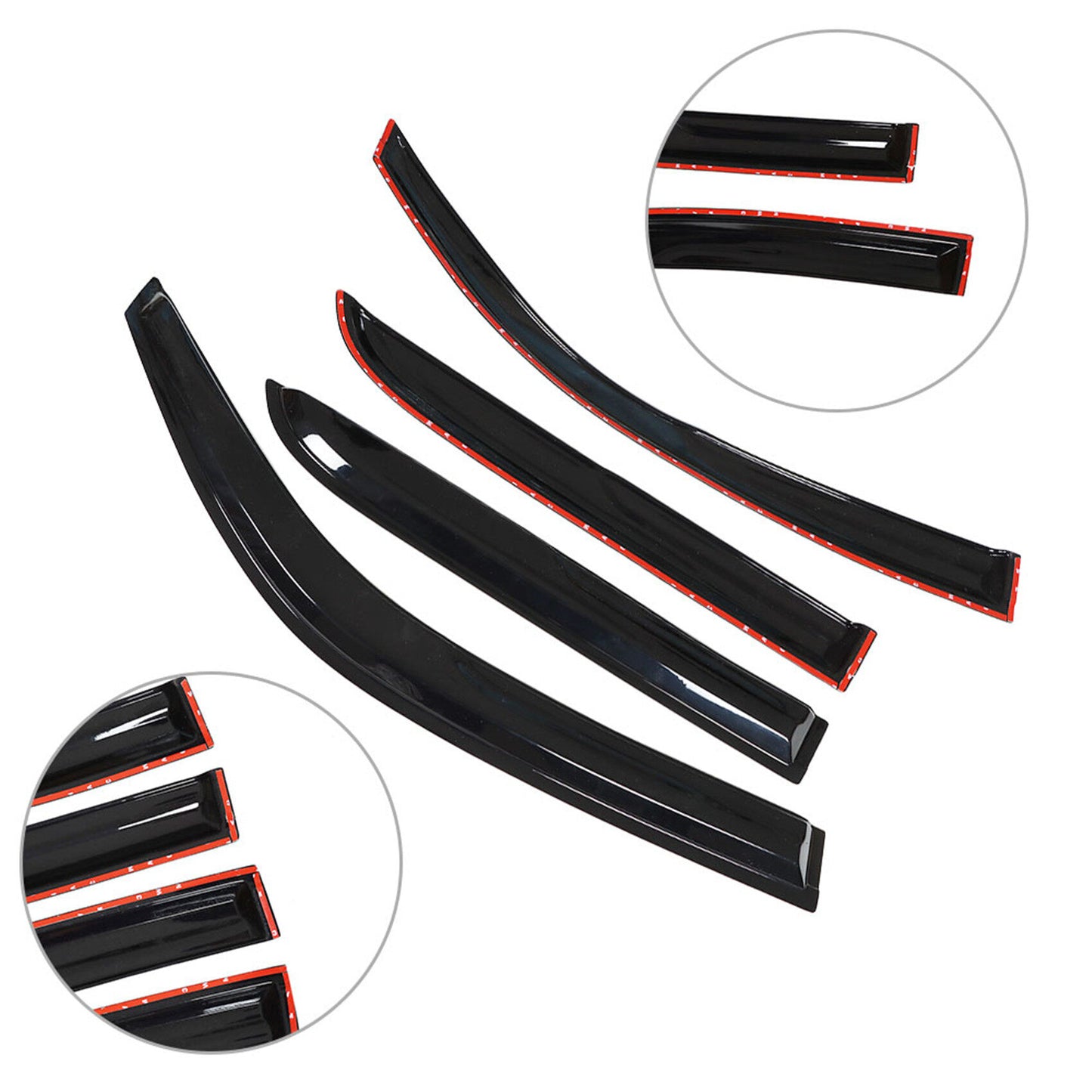 ALL-CARB Window Vent Visors Shade Sun Rain Wind Guards Deflectors Cover Acrylic Replacement for Toyota 4runner 1996-2002 Outside 4 Pieces Black