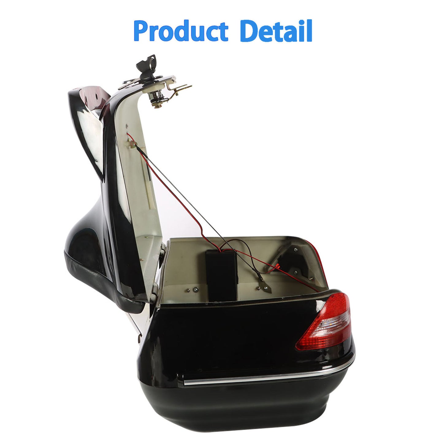 ALL-CARB 28L Motorcycle Trunk Luggage Tour Pack Box with Tail Light Black