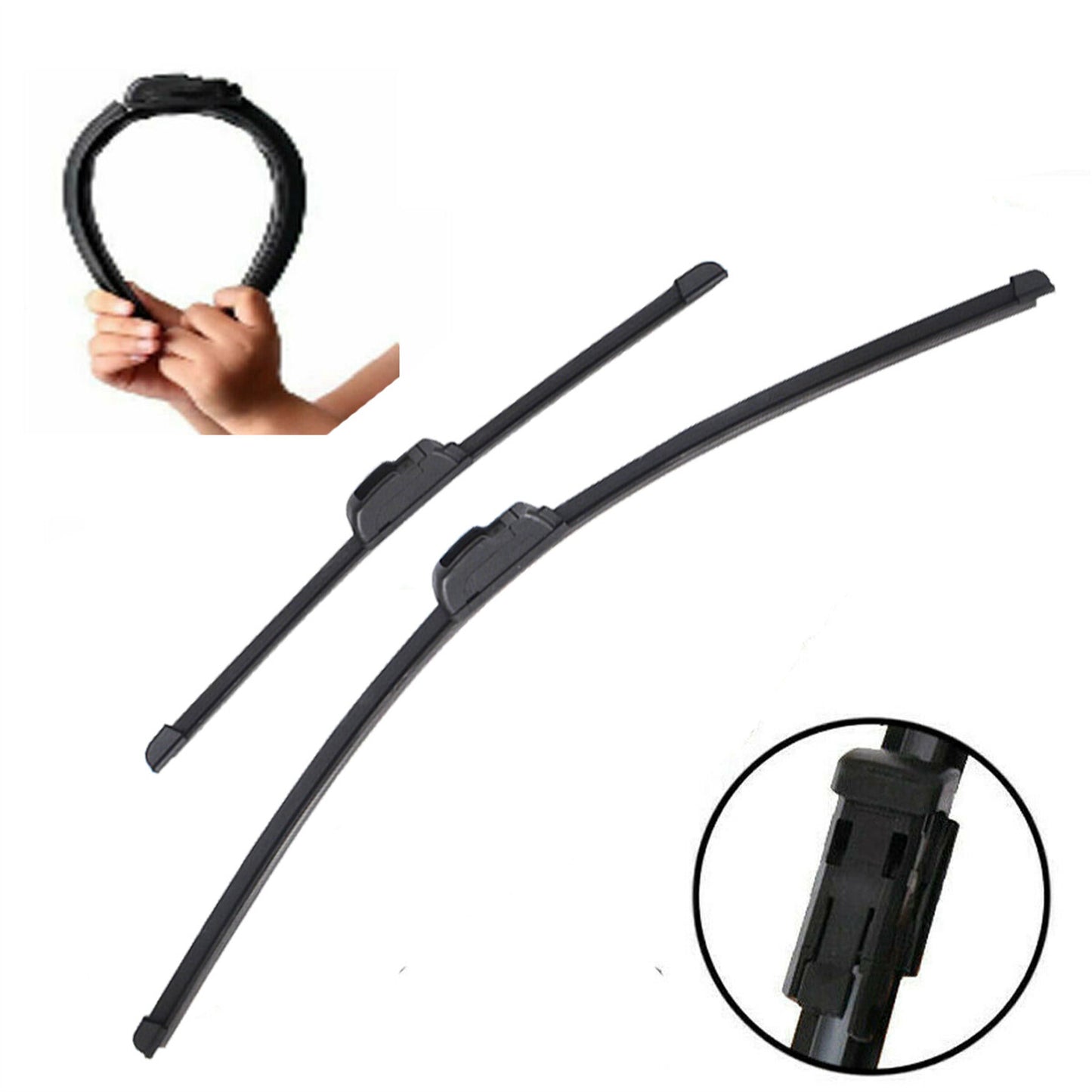 Set of 2 Windshield Wiper Blades All-Season Bracketless Wiper Blades 26 and 17