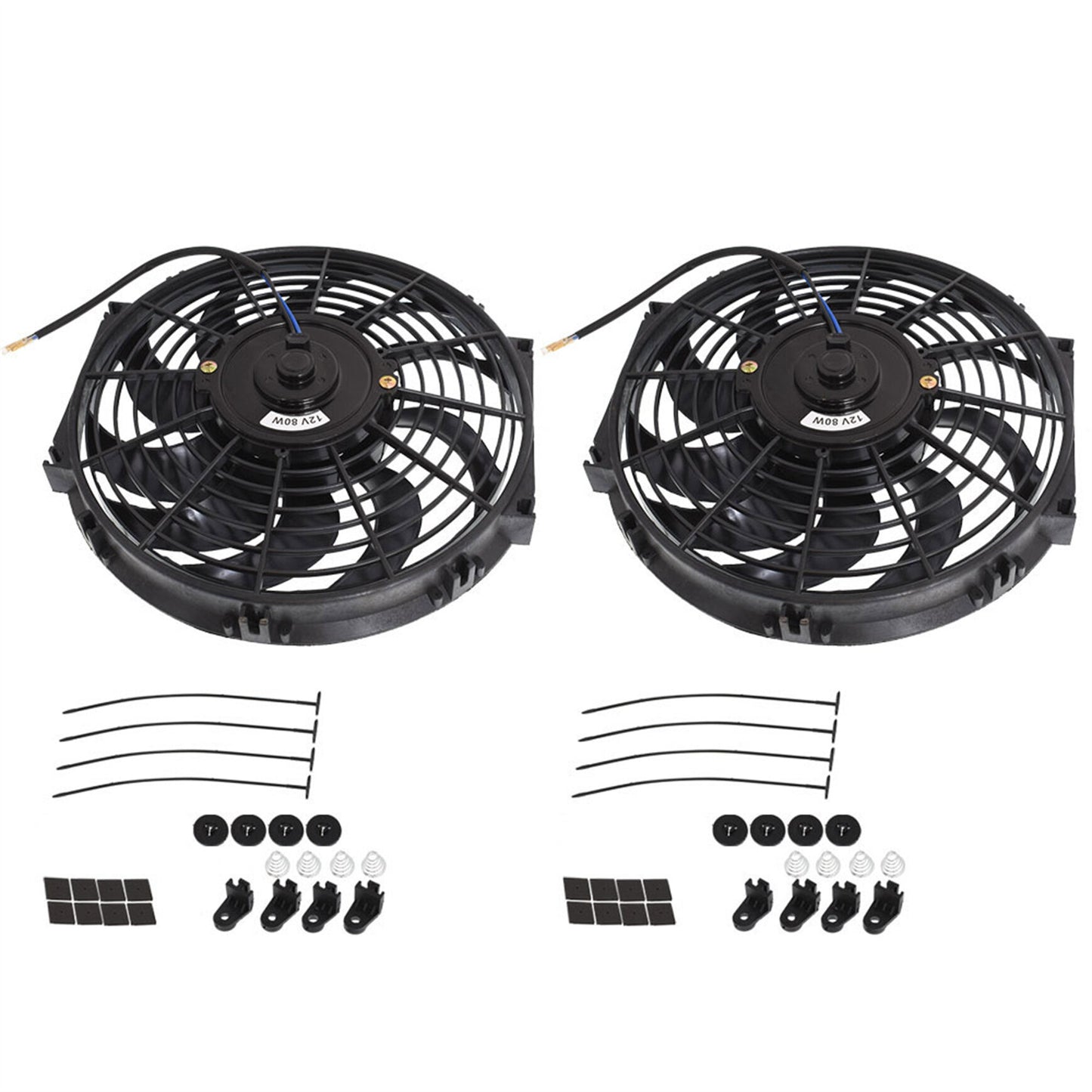 ALL-CARB 2x 12 Inch Universal Electric Condenser Radiator Cooling Fan