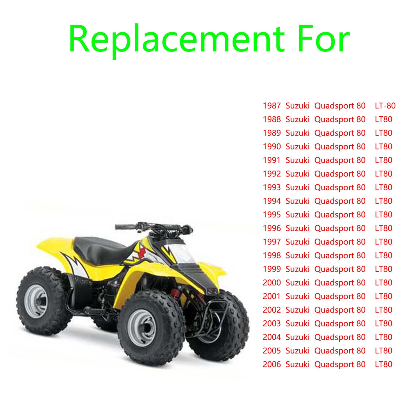 ALL-CARB Carburetor Replacement for Suzuki Quadsport80 LT-80 1987-2006 with Intake Boot Rubber Cleaner & Ignition Coil