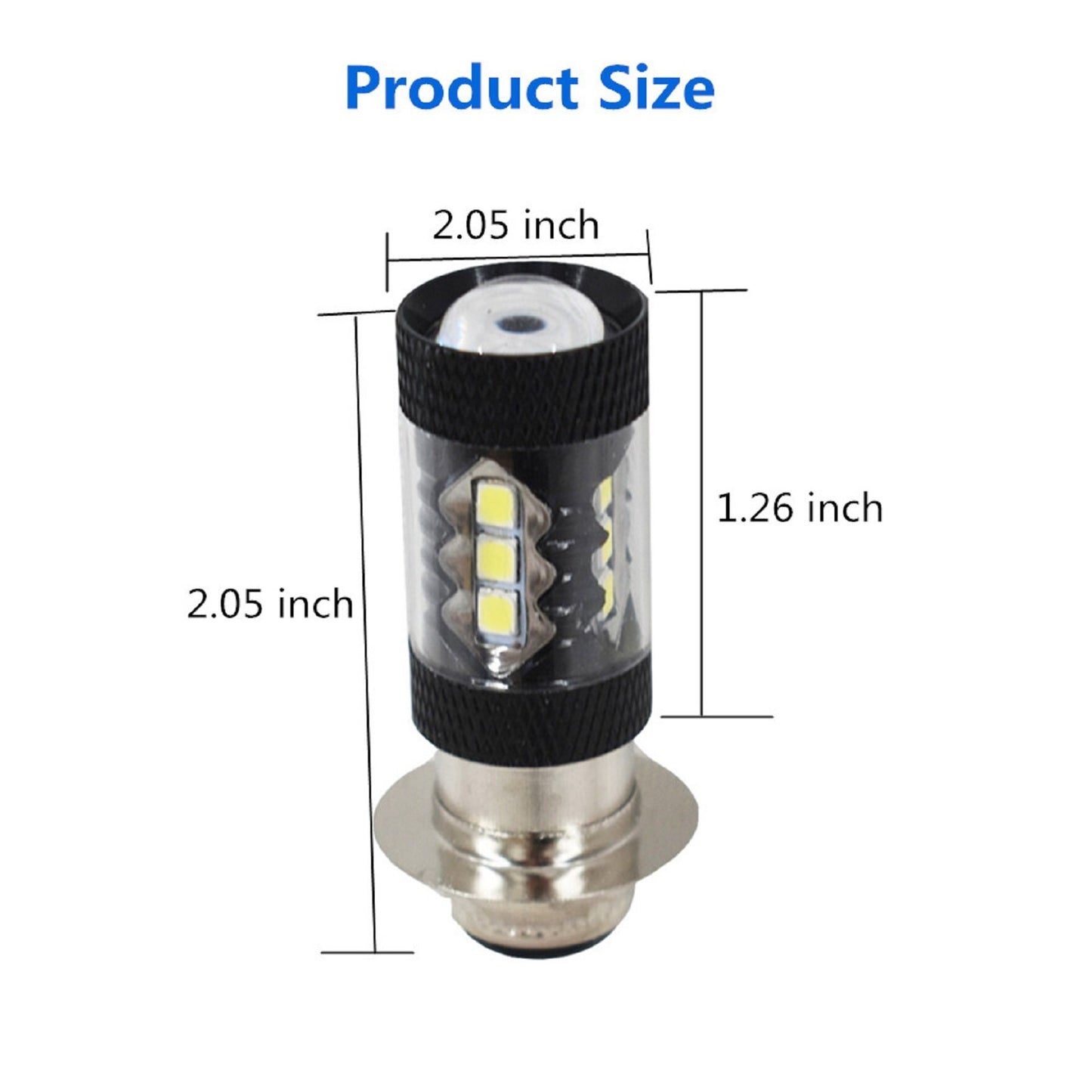 ALL-CARB 2 LED Headlight Bulbs 80W White LED Motorcycle Fog DRL Dual Light Bulb Replacement for Honda Kawasaki Suzuki Yamaha