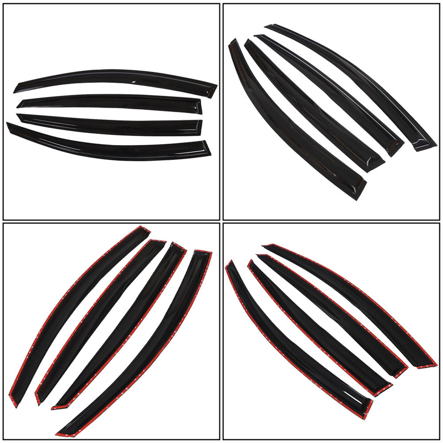 ALL-CARB Window Vent Visors Shade Sun Rain Wind Guards Deflectors Cover Acrylic Replacement for Kia Optima 2011-2015 K5 Model Only Outside 4 Pieces Black