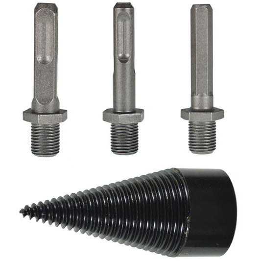 ALL-CARB Hex+Square+Round Wood Splitter Firewood Drill Bit Replacement for 42mm Household Electric Drill