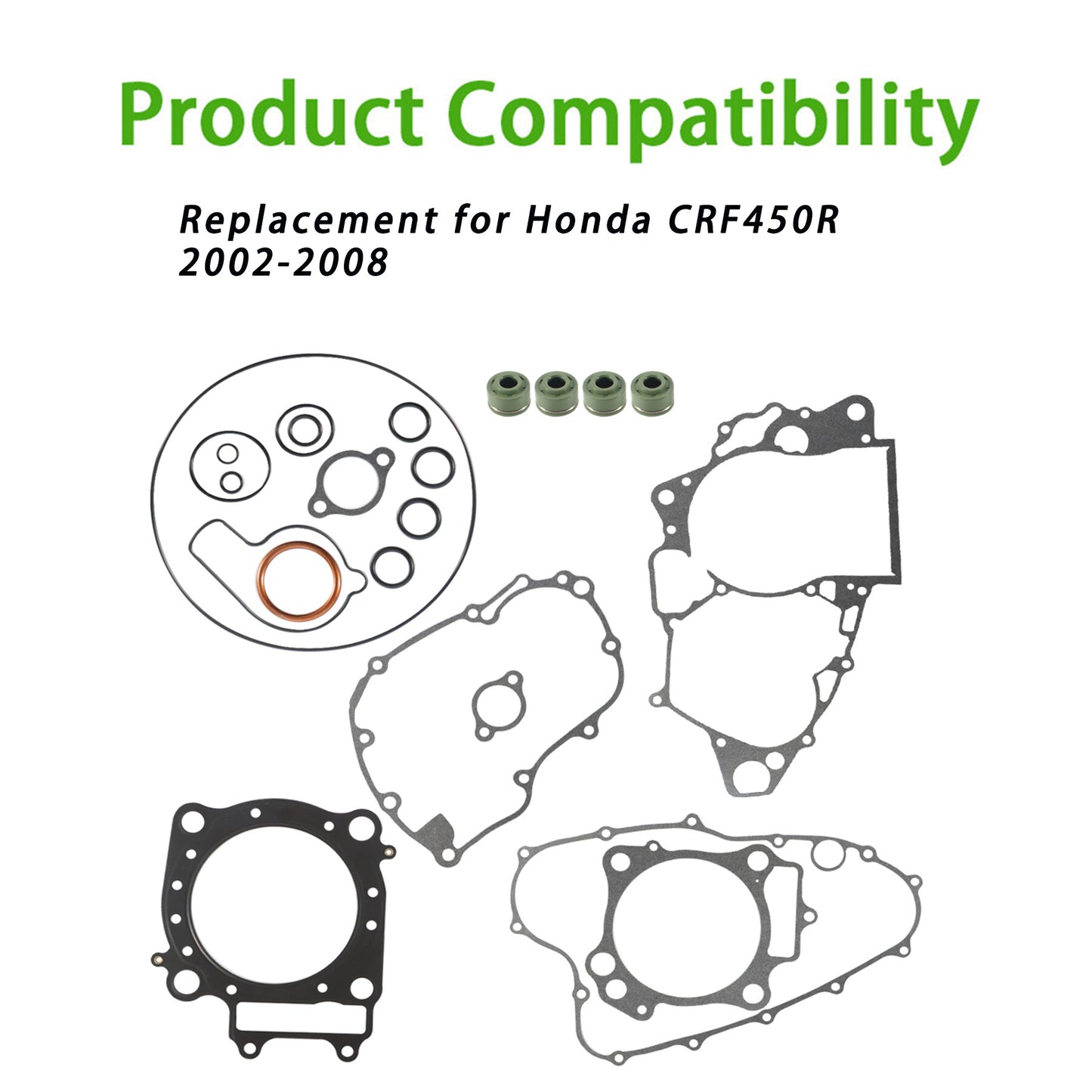 ALL-CARB Gasket Kit Top Bottom End Engine Set Replacement for Honda CRF450R 2002-2008