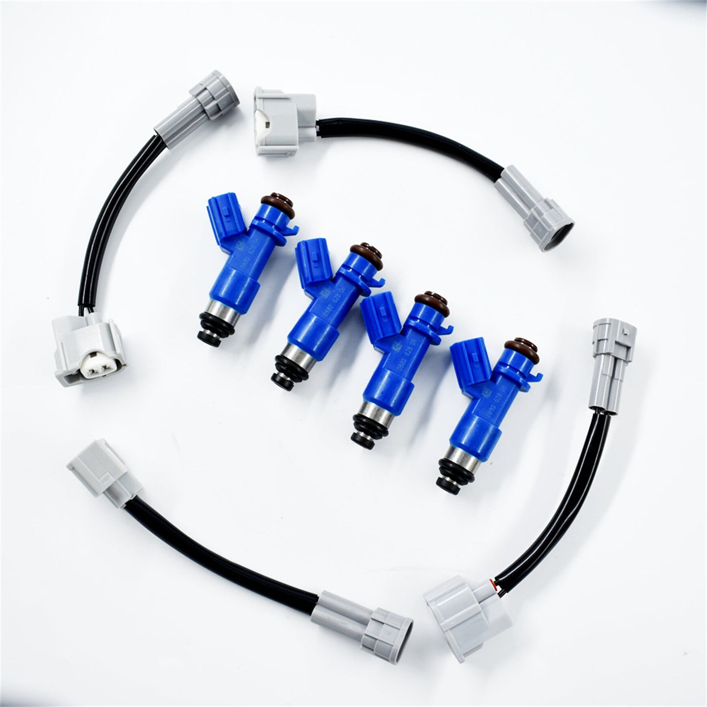 ALL-CARB 16450-RWC-A01 Fuel Injectors 410cc with Plug Play Adapters Replacement for Honda Civic Acura Integra Acura RSX 4PCS