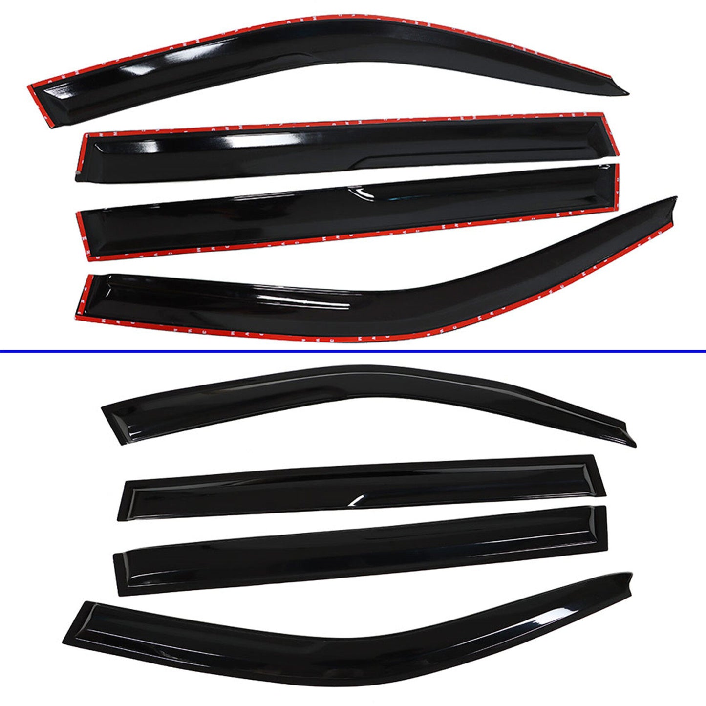 ALL-CARB Window Vent Visors Shade Sun Rain Wind Guards Deflectors Cover Acrylic Replacement for Toyota Highlander 2001-2007 Outside 4 Pieces Black