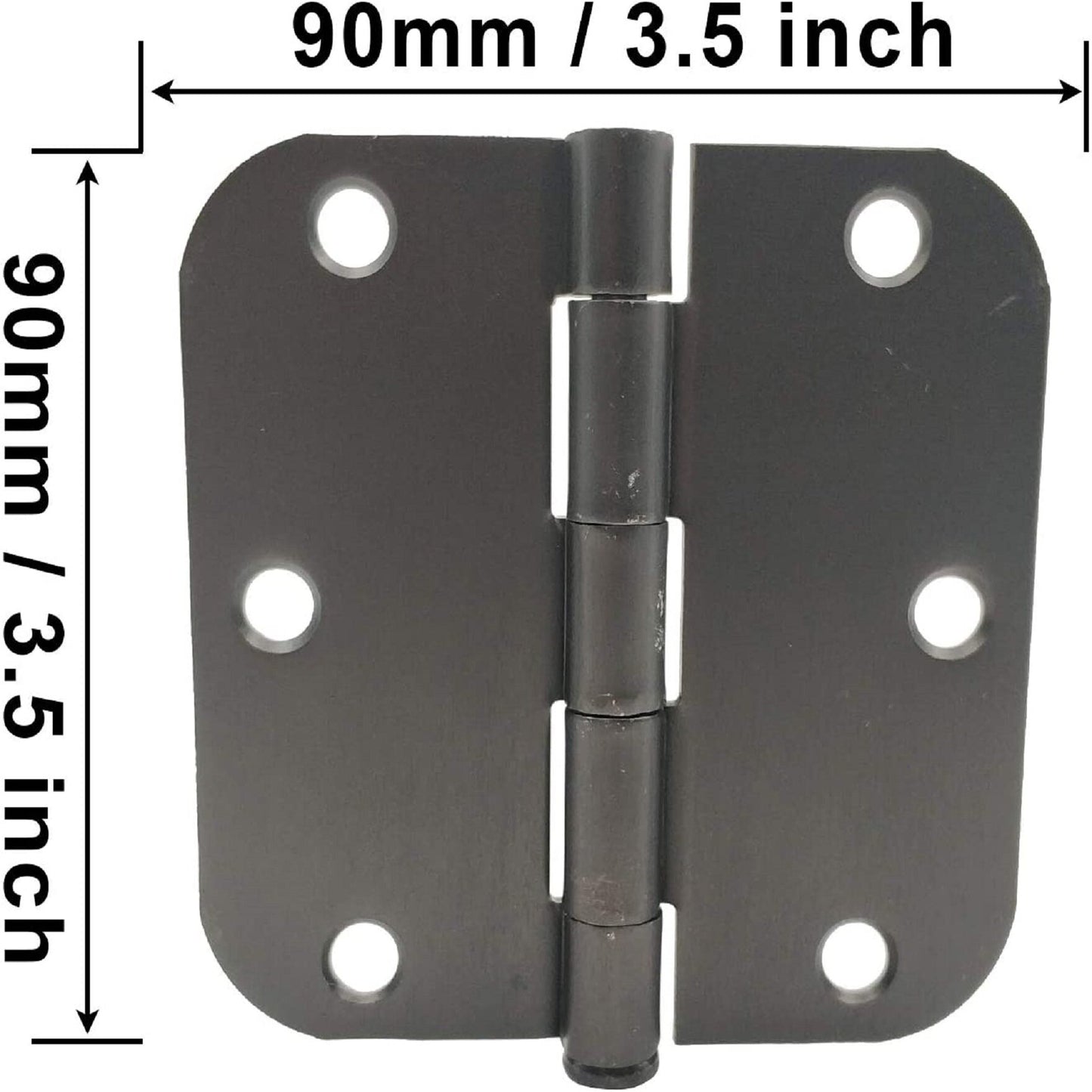 ALL-CARB Door Hinges Oil Rubbed Bronze 18 Packs of 3.5 Inch x 3.5 Inch 5/8 inch Radius Corner