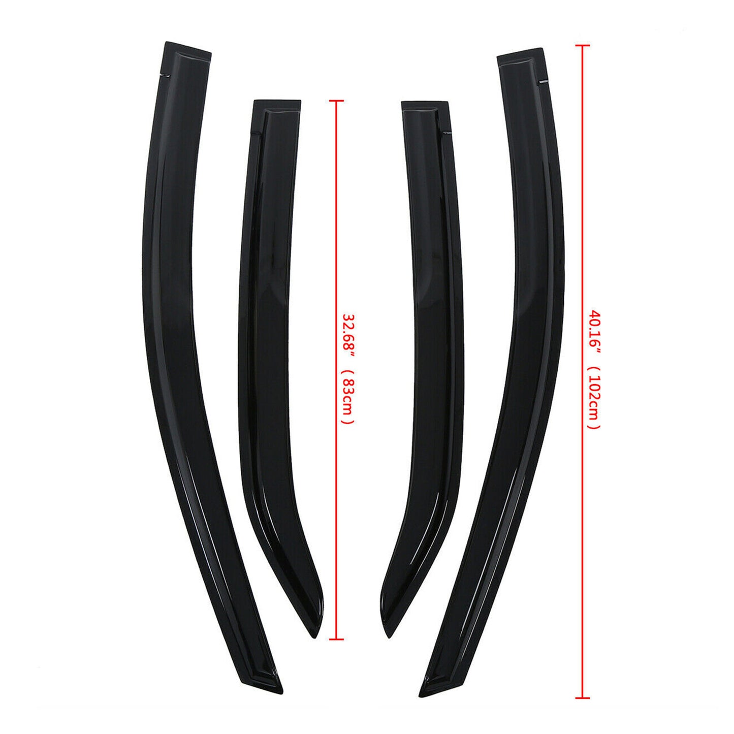ALL-CARB Window Vent Visors Shade Sun Rain Wind Guards Deflectors Cover Acrylic Replacement for Toyota Corolla 2014-2019 Outside 4 Pieces Black