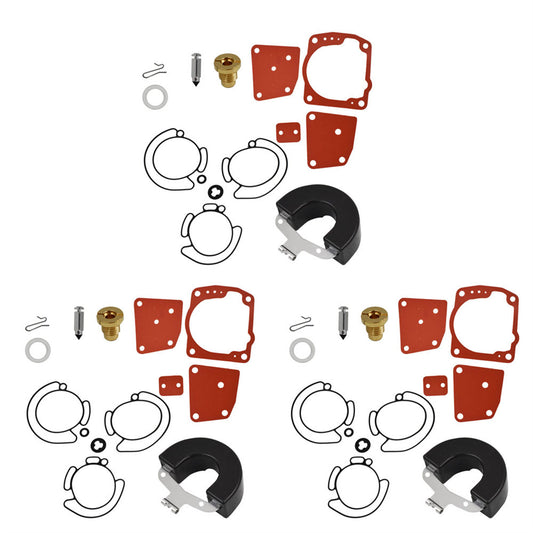 3 x Carburetor Carb Rebuild Repair Kits fit for Johnson Evinrude V6 60 Degree 105 150 175
