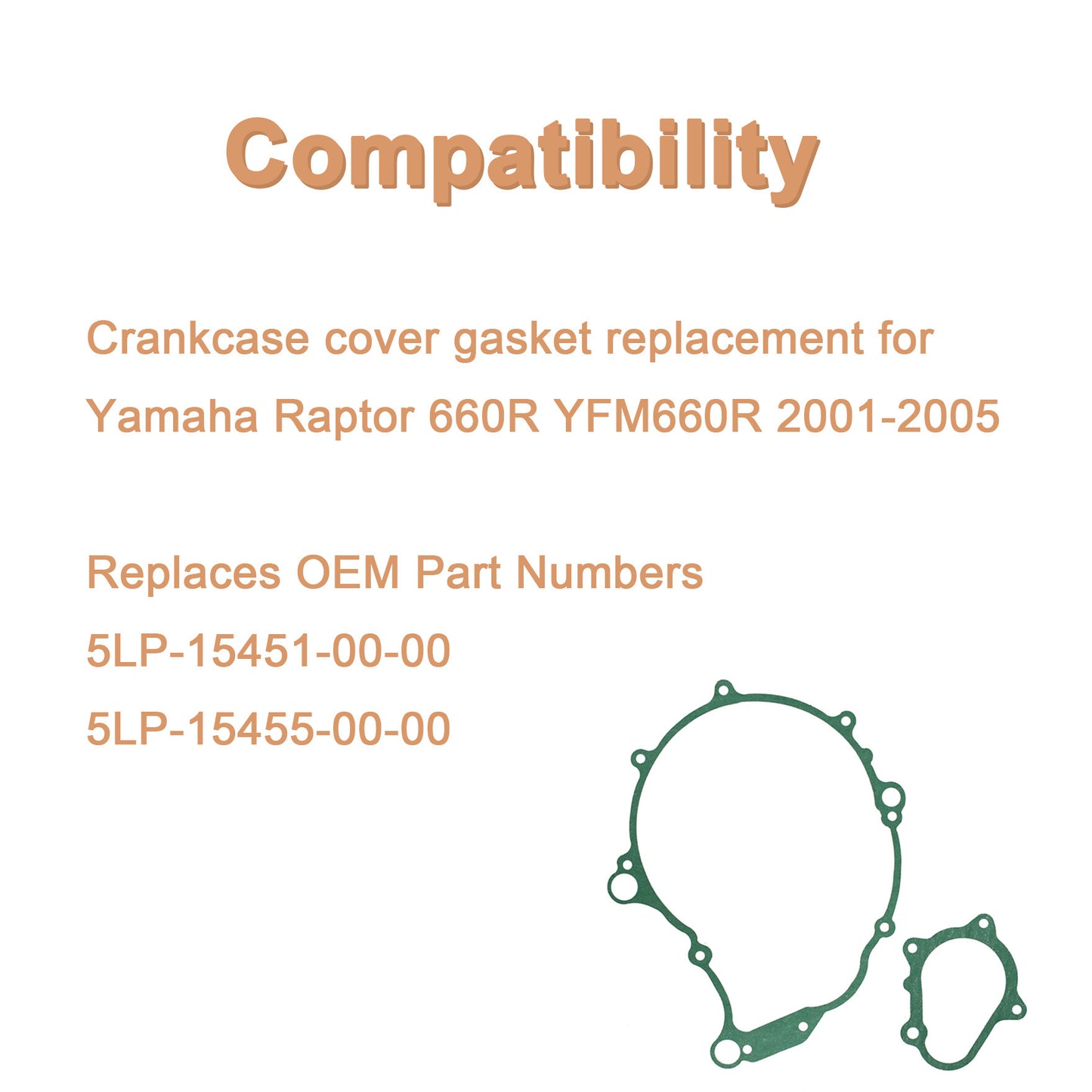ALL-CARB Starter Clutch Stator Left Gasket Replacement for Yamaha YFM 660R Raptor 2001-2005 5LP-15451-00-00 5LP-15455-00-00