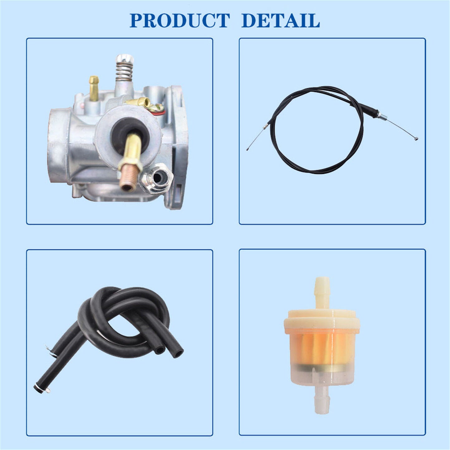 Carburetor Carb & Throttle Cable Fit for Yamaha 1986-1987 Moto 4 YFM225 / 1985 Moto 4 YFM200