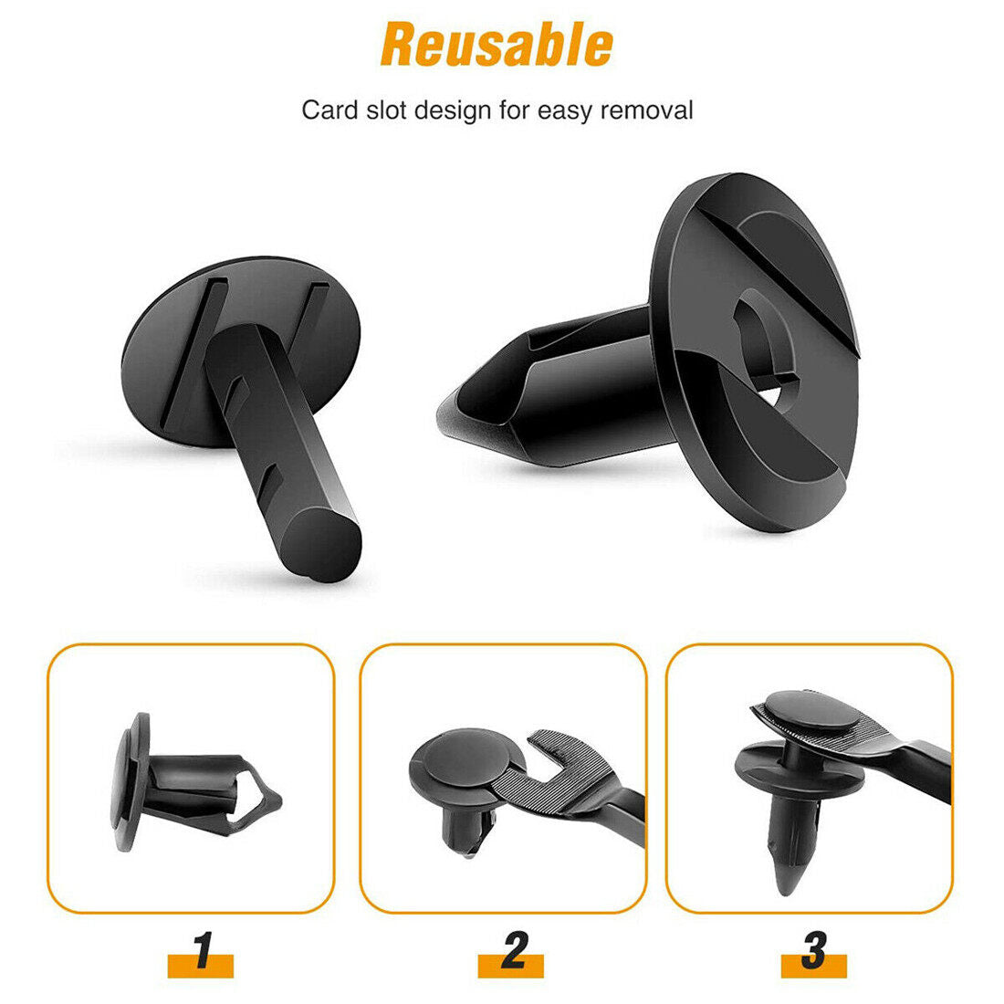 ALL-CARB ATV Retainer Clips 8mm Push Pin Splash Guard Body Panel 100 pcs Replacement for Honda