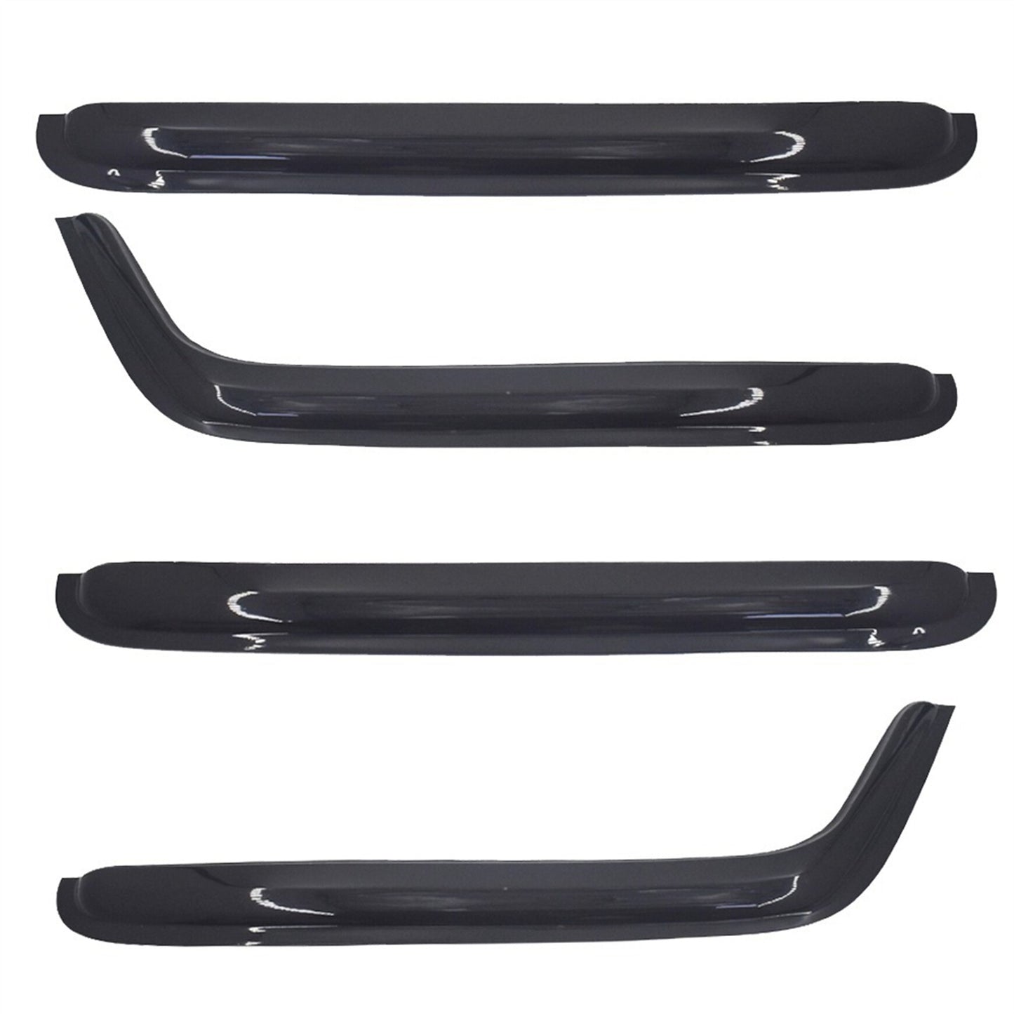 ALL-CARB Window Vent Visors Shade Sun Rain Wind Guards Deflectors Cover Acrylic Replacement for 2007-2018 Wrangler JK 4-Door Outside 4 Pieces Black