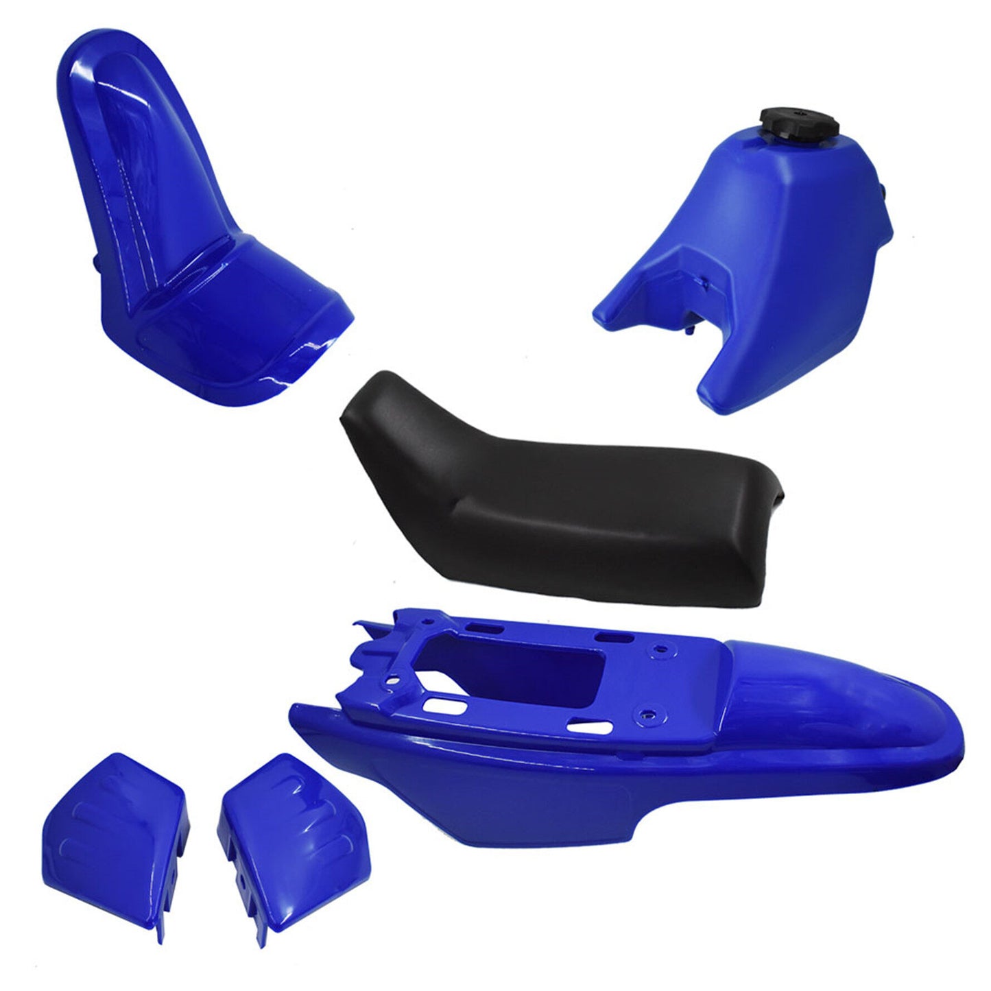 ALL-CARB Plastic Fender Body Seat Gas Tank Kit Replacement for Yamaha PW50 PY50 PW 50 Blue