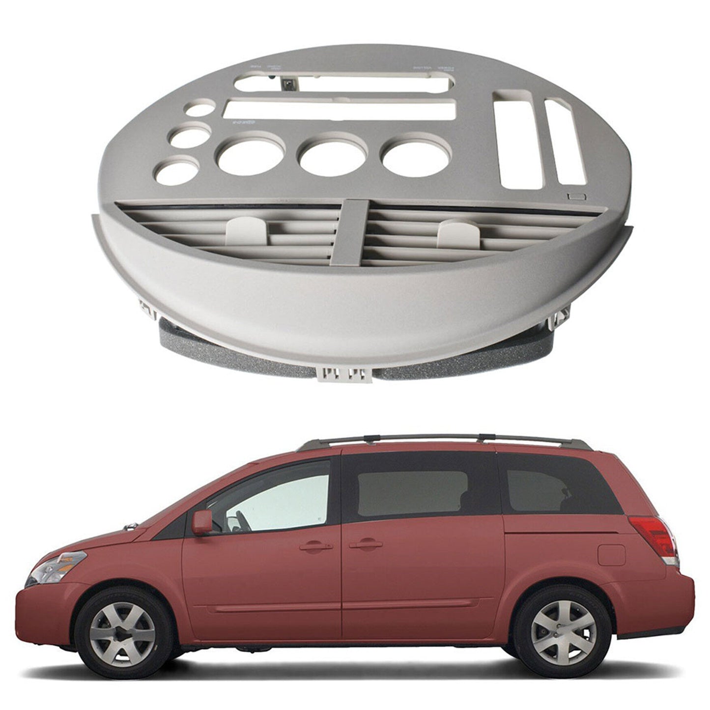 ALL-CARB Instrument Gauge Panel Center Console Dashboard Cover Bezel Replacement for 2004-2005 Nissan Quest Beige