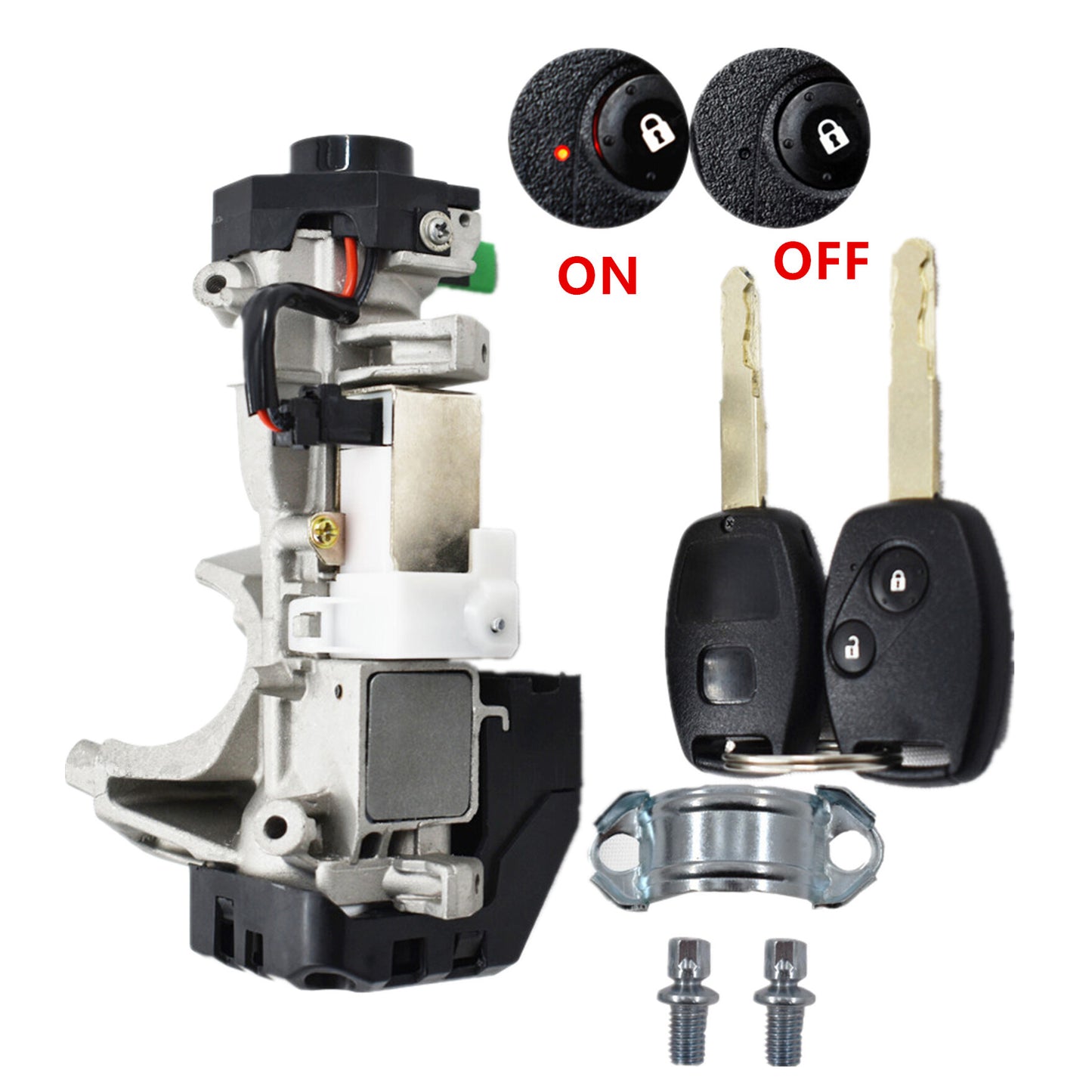 ALL-CARB Ignition Switch Cylinder Lock Replacement for 2006-2011 Honda Civic Auto Trans 2 Key