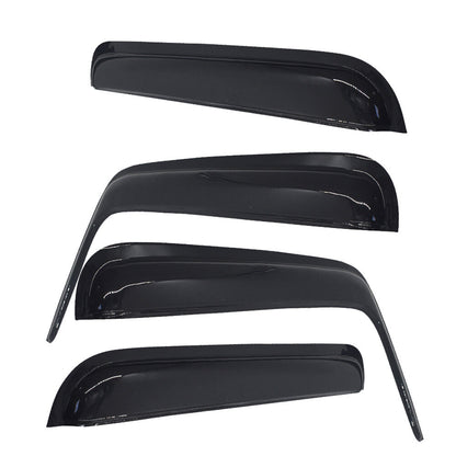 ALL-CARB Window Vent Visors Shade Sun Rain Wind Guards Deflectors Cover Acrylic Replacement for 2007-2018 Wrangler JK 4-Door Outside 4 Pieces Black