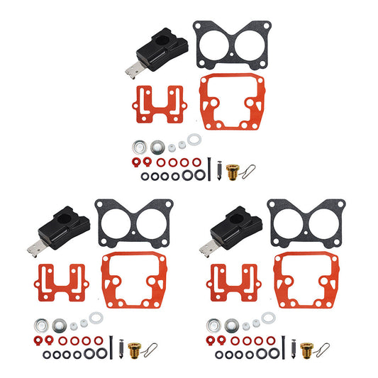 ALL-CARB 3PCS Carburetor Carb Kit for Johnson Evinrude V4 V6 85-235 HP Crossflow 439076