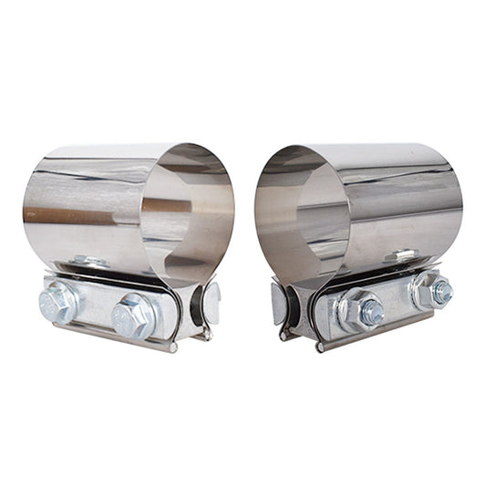 ALL-CARB 2Pcs 3&quot; Butt Joint Band Clamp Sleeve Stainless Steel
