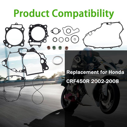 ALL-CARB Gasket Kit Top Bottom End Engine Set Replacement for Honda CRF450R 2002-2008
