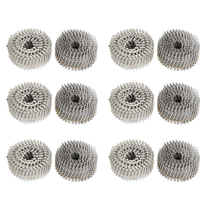 ALL-CARB 3600 Count 2-Inch x .090-Inch 15-Degree Ring Shank Stainless Steel Siding Nails Collated Wire Coil Siding Nails for Cement Board Siding or Fencing