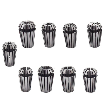 ALL-CARB 9Pcs ER16 Spring Collet Set 1/8 - 3/8 Inch for CNC Milling Lathe Tool and Engraving Machine Carbon Steel