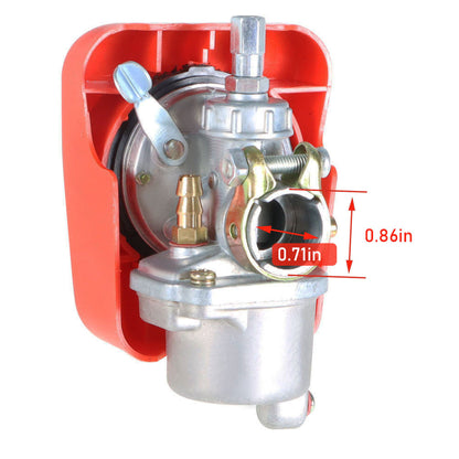 ALL-CARB Red Carburetor Replacement for 2 Stroke 49cc 50cc 60cc 66cc 80cc Bicycle Motorized Engine Kit