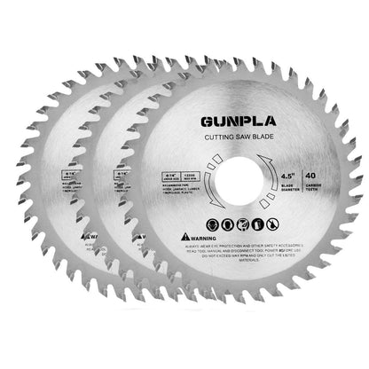 ALL-CARB 4-1/2 Inch Circular Saw Blade with 7/8 Inch Arbor 40 Teeth Alloy Steel Hard Soft Wood Cutting Saw Blade 3 Pieces