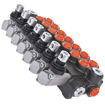 ALL-CARB Hydraulic Directional Control Valve Hydraulic Valve Double Acting Valve 7 Spool 11 GPM 3625 PSI SAE Ports for Small Tractors Tractors Loaders Log Splitters