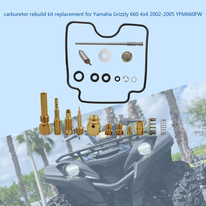 Carburetor Carb Rebuild Repair Kit Fits for Yamaha Grizzly 660 4x4 2002-2005 YFM660FW
