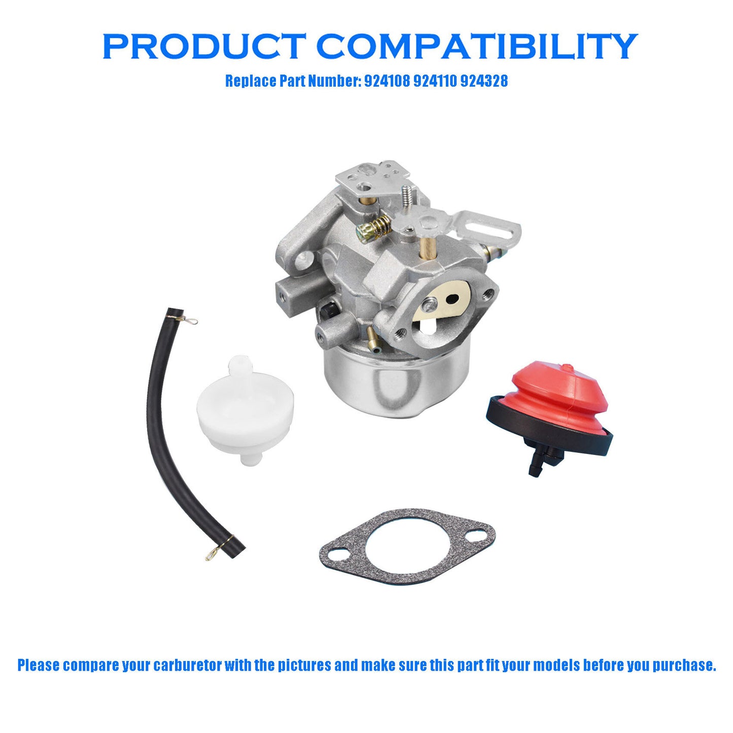 Carburetor Replacement for ST824SLE ST824DLE Snowblower 924108 924110 924328 Models