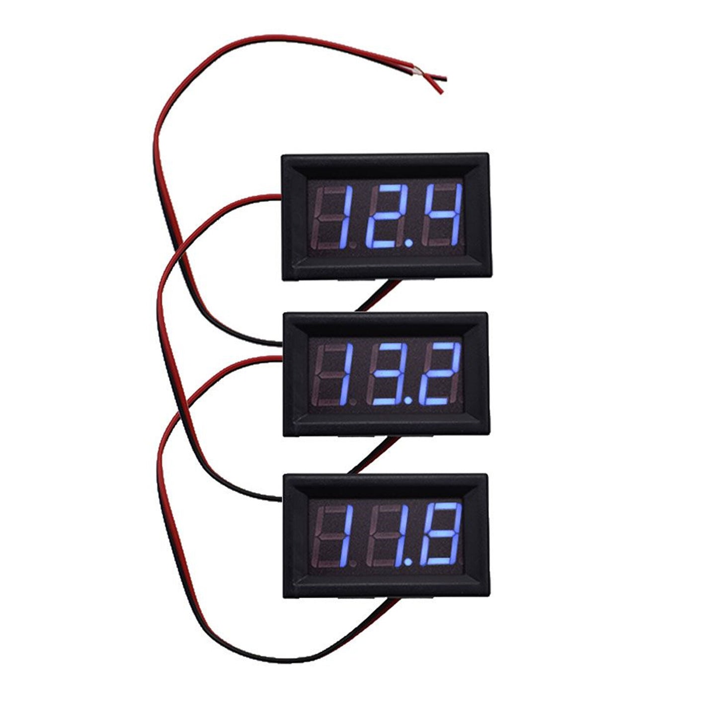 ALL-CARB 3pcs DC 0-30V LED 3-Digital Display Voltage Meter Voltmeter Panel Motorcycle