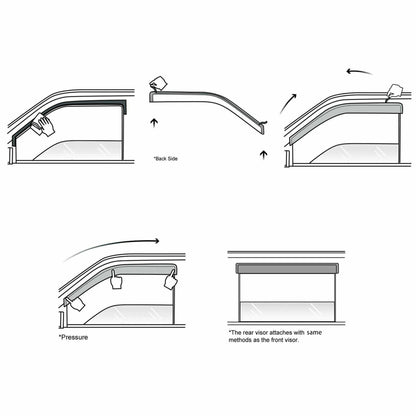 ALL-CARB Window Vent Visors Shade Sun Rain Wind Guards Deflectors Cover Acrylic Replacement for Hyundai Accent Hatchback 2012-2017 Outside 4 Pieces Black
