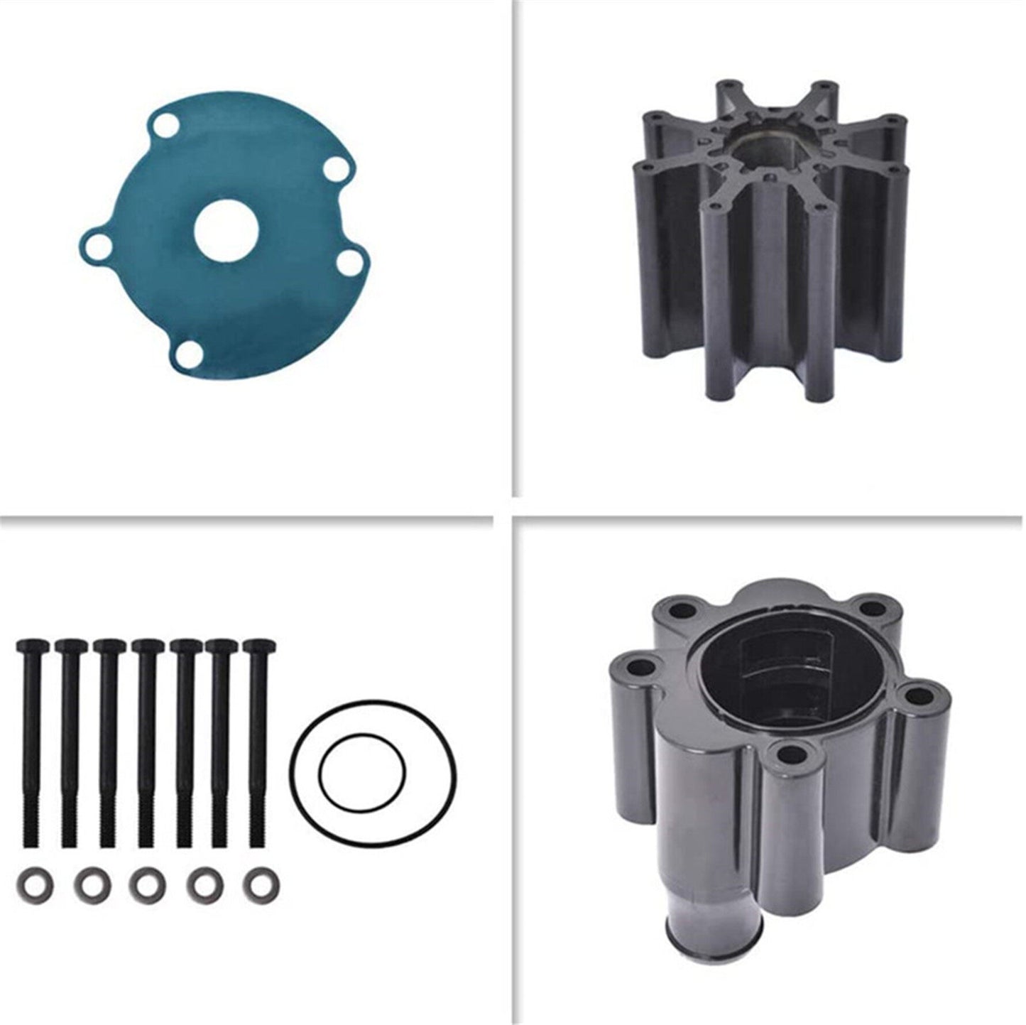 ALL-CARB Water Pump Impeller Kit & Housing Sea Water Pump Impeller Repair Parts Replacement for Mercury Mariner Bravo Raw 46-807151A14 18-3150