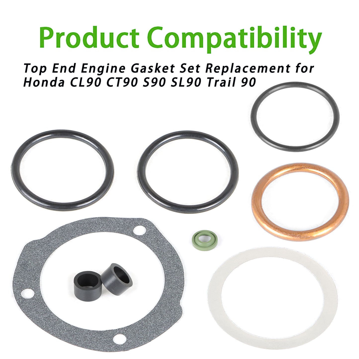 ALL-CARB Top End Engine Gasket Set Replacement for Honda CL90 CT90 S90 SL90 Trail 90