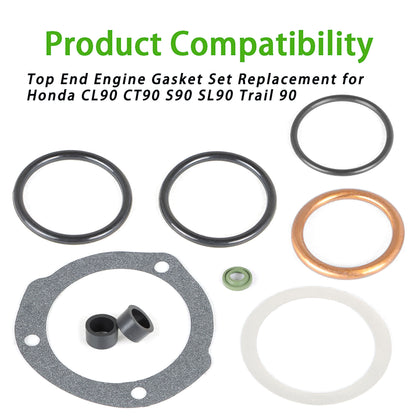 ALL-CARB Top End Engine Gasket Set Replacement for Honda CL90 CT90 S90 SL90 Trail 90