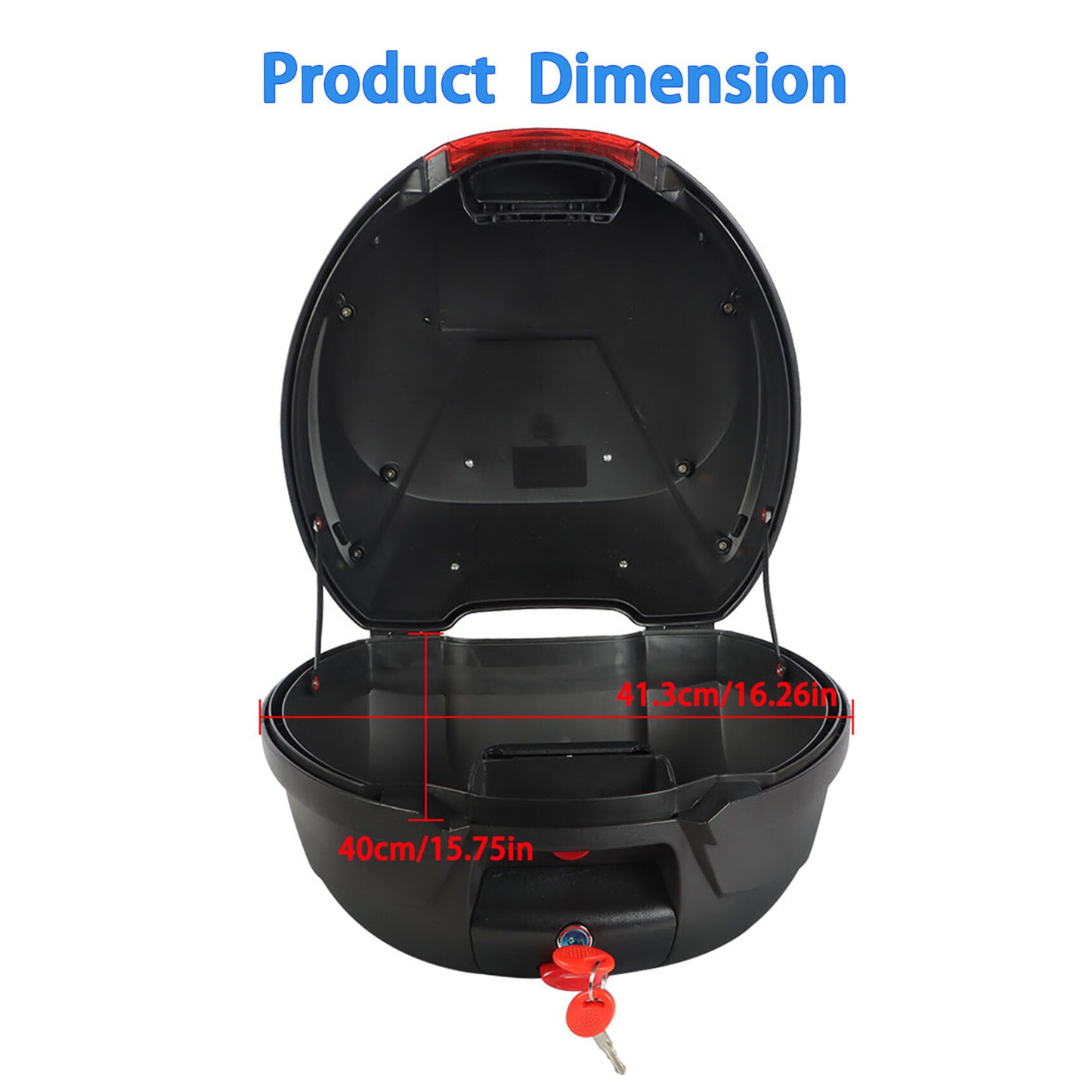 ALL-CARB Black Motorcycle Rear Top Box Tail Trunk Luggage Storage Case Tour Tail Scooter Trunk Luggage Storage Carrier Case 32L Extremely Spacious Heavy-Duty Locking with 2 Keys