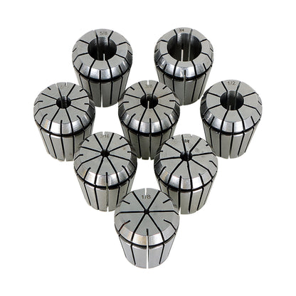 ALL-CARB 8Pcs ER32 Spring Collet Set 1/8 - 3/4 Inch for CNC Milling Lathe Tool and Engraving Machine Carbon Steel