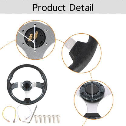 ALL-CARB 13 inchs Carbon Fiber Steering Wheel Replacement for Yamaha EZGO Club Car