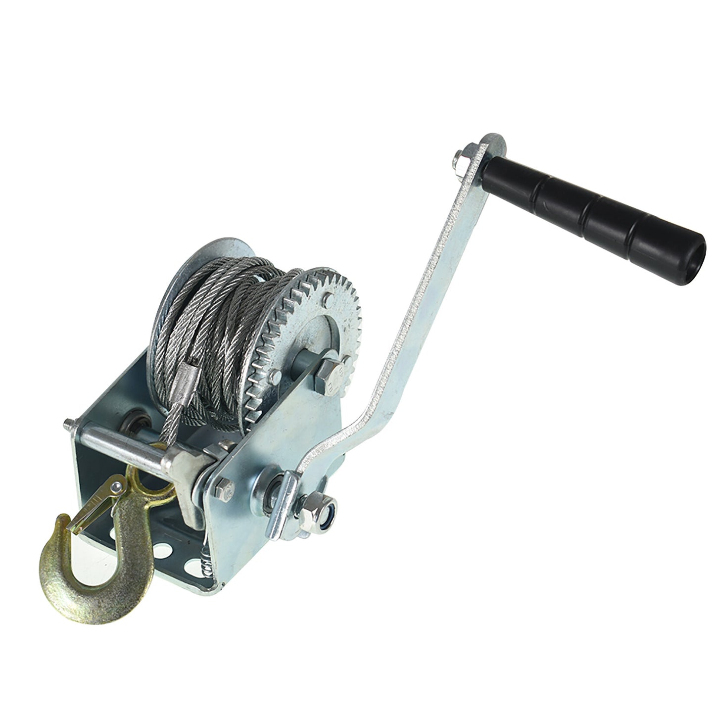 ALL-CARB 800lbs Hand Crank Winch with Hook Boat Trailer Winch with 8m 26ft Steel Cable Heavy Duty Hand Winch for Boat, Trailer, ATV or Deer Feeder