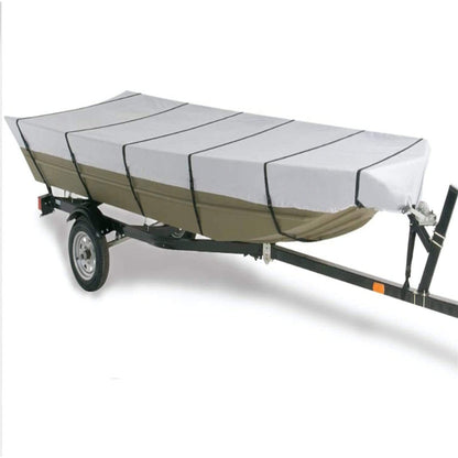 ALL-CARB Waterproof Heavy Duty Trailerable Jon Boat Cover Replacement for Jon Boat 12ft-18ft Long and Beam Width up to 75inch
